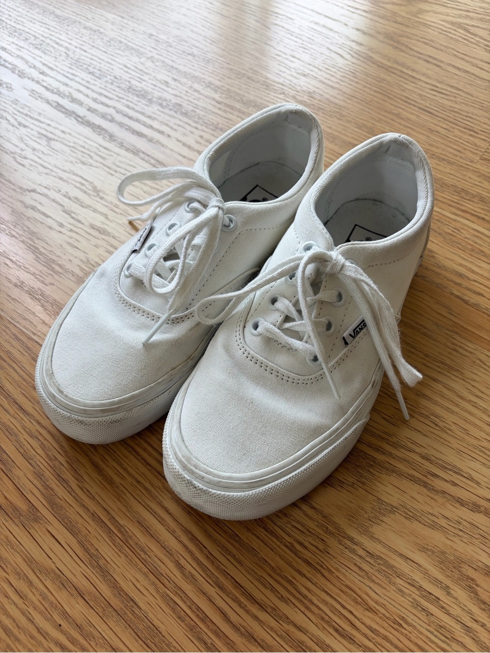 Vans White Low-Top Canvas Sneakers